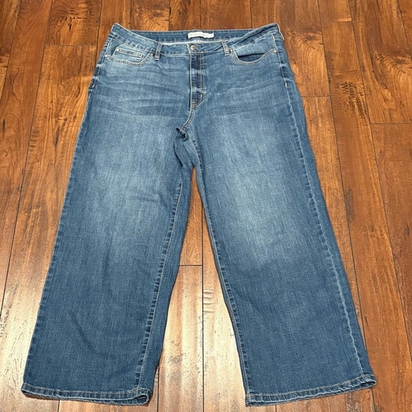 Rebecca Minkoff Blue Flare Wide leg High Waist Jeans Size 16 - Picture 5 of 10